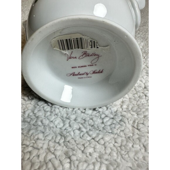 VERA BRADLEY Mod Floral Pink Planter Vase w/ Handles Andrea by Sadek - Picture 6 of 8